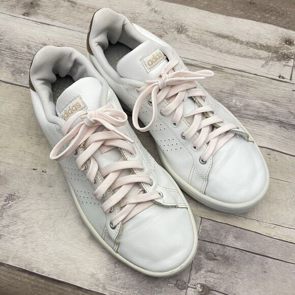 Adidas Advantage F36223 Women's White / Gold Casual Sneakers Shoes 8.5 M - Picture 7 of 12
